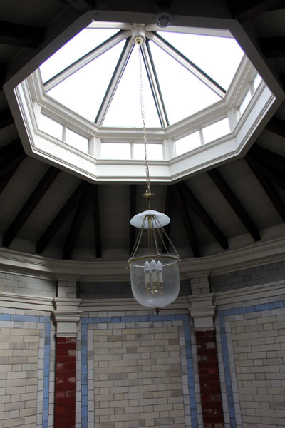 Light well above the spiral staircase (Surrey Street entrance to Channing Hall).